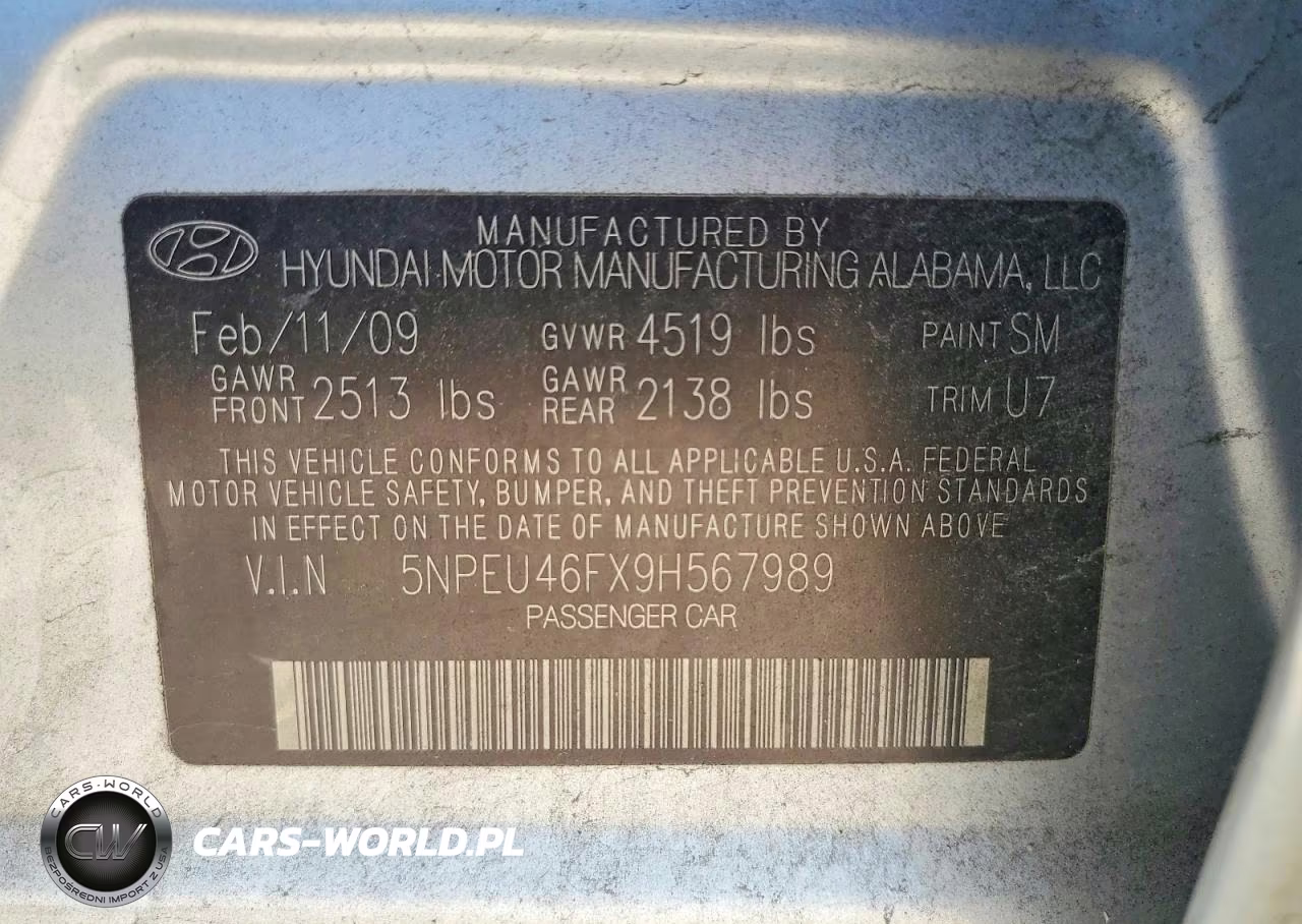 2009 Hyundai Sonata Limited V6 VIN:5NPEU46FX9H567989 - 12