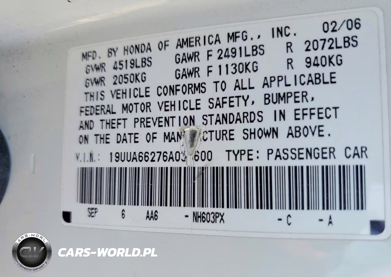 2006 Acura 3.2Tl VIN:19UUA66276A034600 - 12