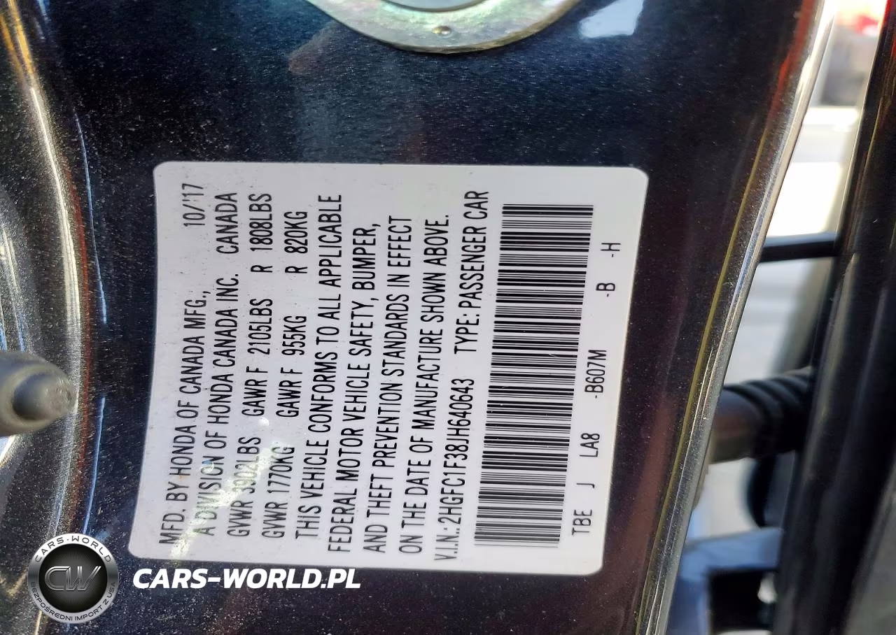 2018 Honda Civic Ex VIN:2HGFC1F38JH640643 - 12