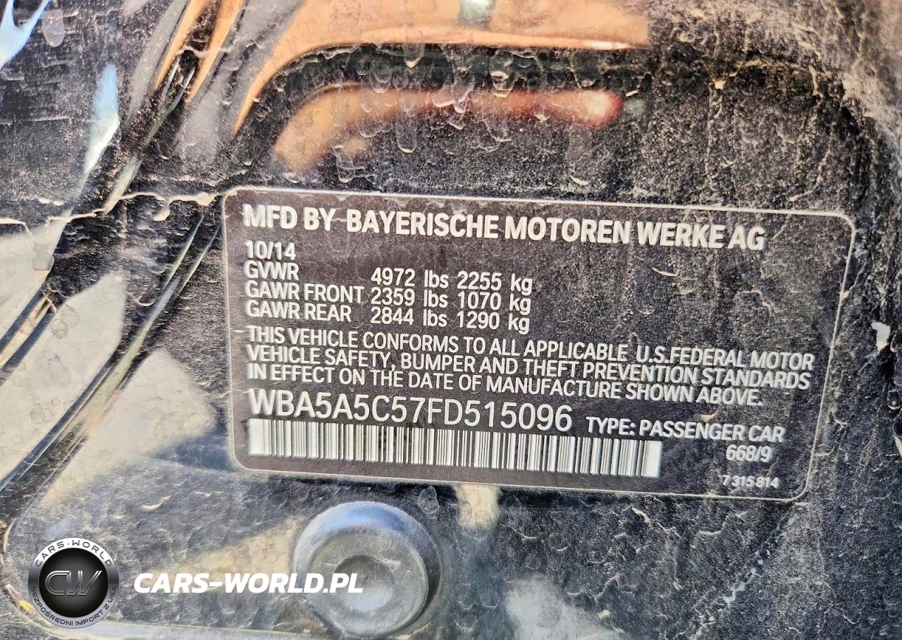 2015 BMW 528 I VIN:WBA5A5C57FD515096 - 12