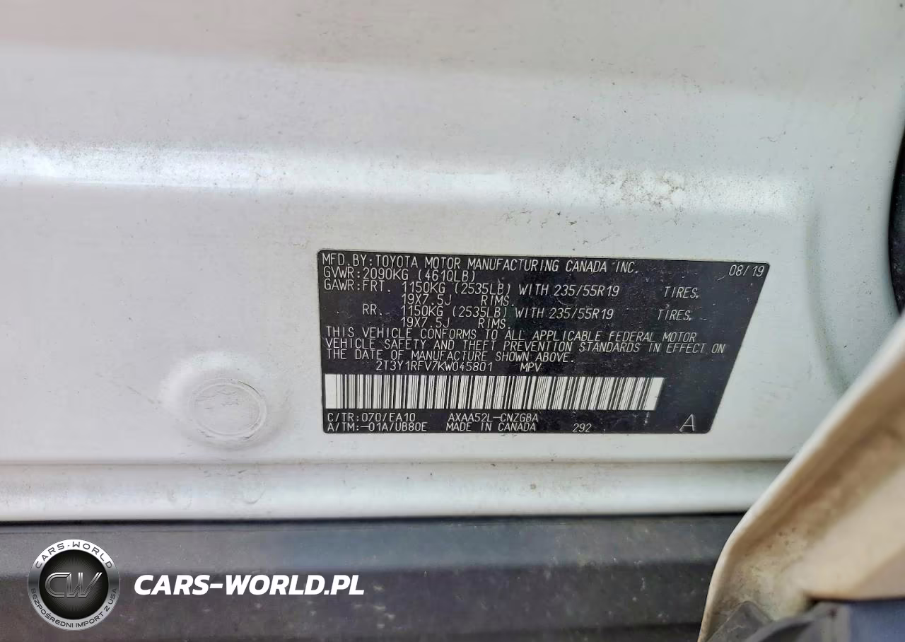 2019 Toyota Rav4 Limited VIN:2T3Y1RFV7KW045801 - 13