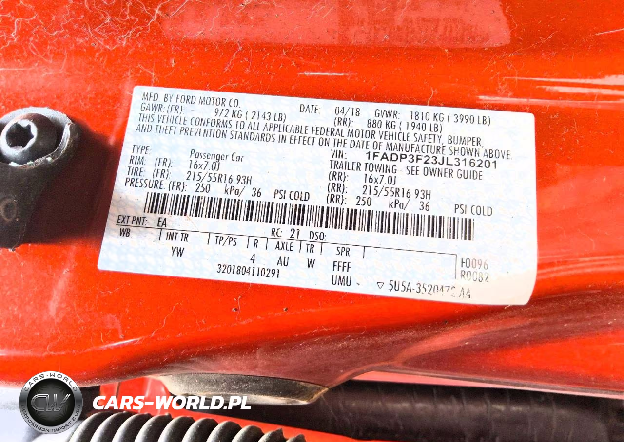 2018 Ford Focus Se VIN:1FADP3F23JL316201 - 12
