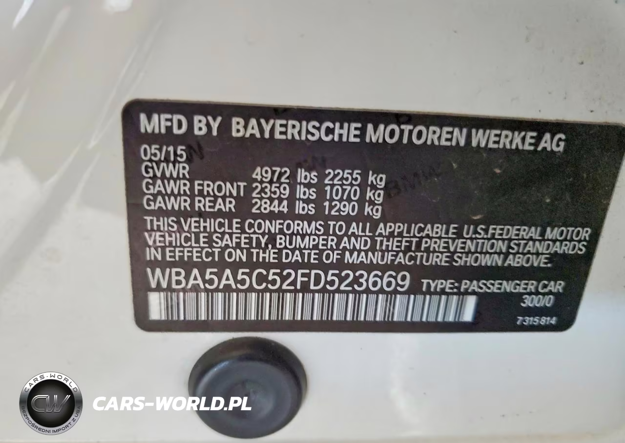 2015 BMW 528 I VIN:WBA5A5C52FD523669 - 12