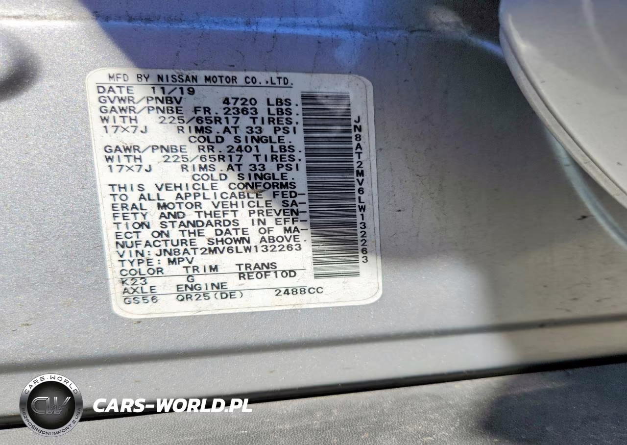 2020 Nissan Rogue S VIN:JN8AT2MV6LW132263 - 13