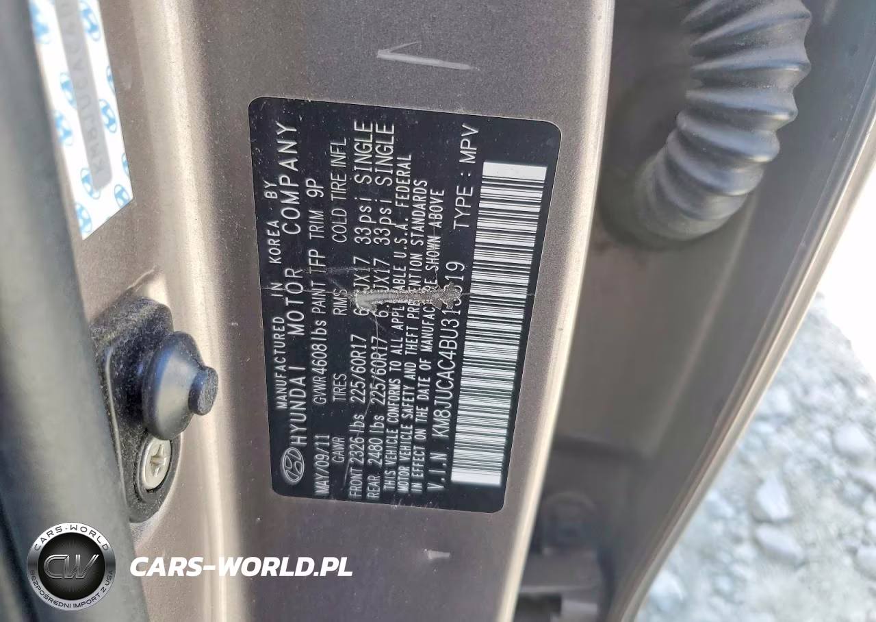2011 Hyundai Tucson Gls VIN:KM8JUCAC4BU313319 - 13