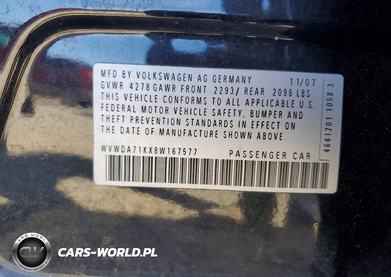 2008 Volkswagen Rabbit VIN:WVWDA71KX8W167577 - 13
