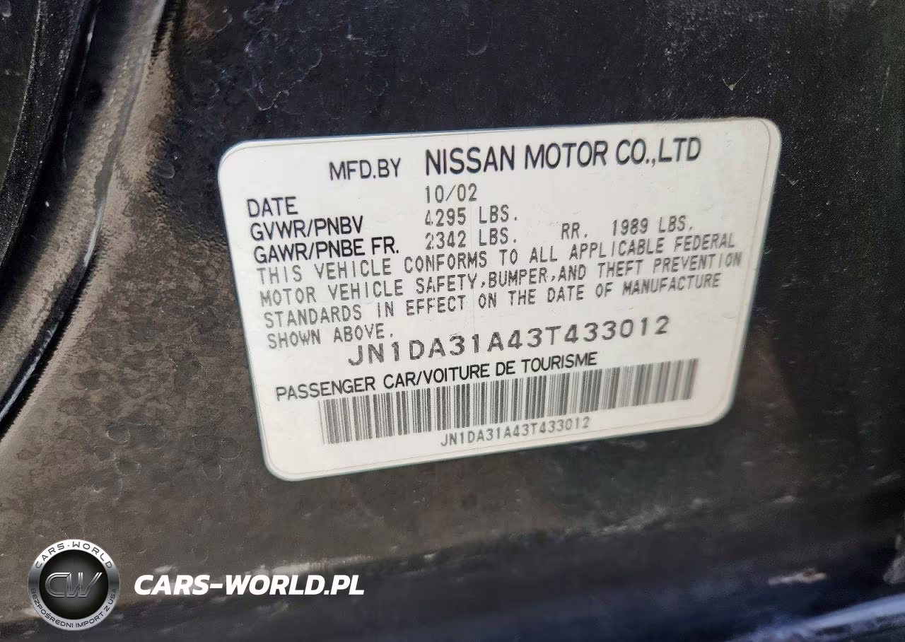 2003 Nissan Maxima Gxe VIN:JN1DA31A43T433012 - 12