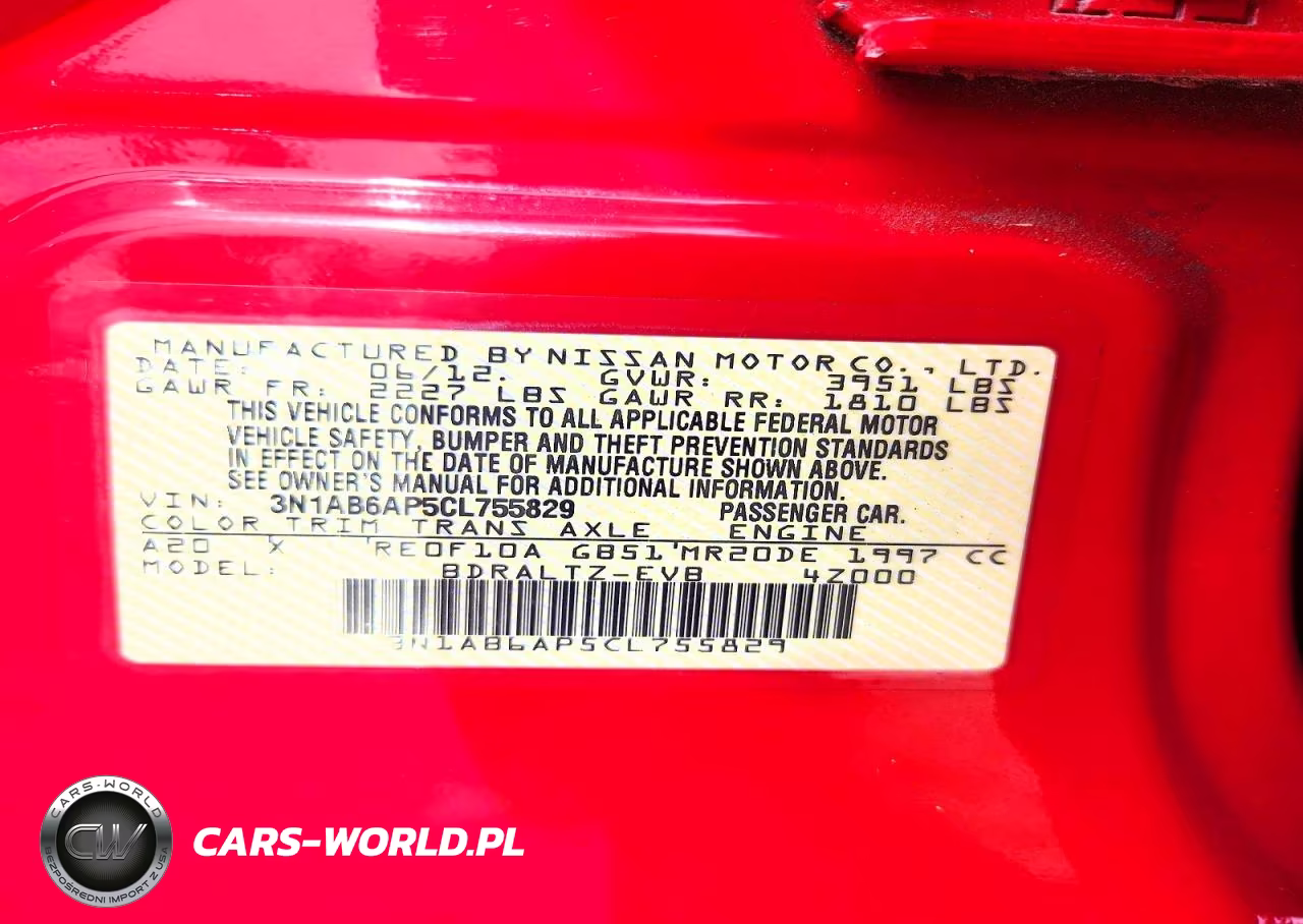 2012 Nissan Sentra 2.0 VIN:3N1AB6AP5CL755829 - 12