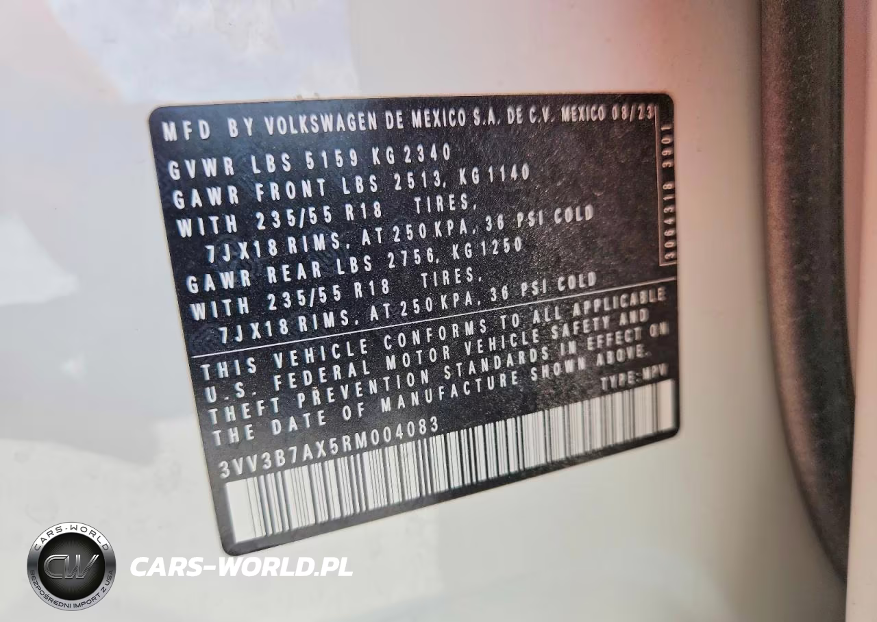 2024 Volkswagen Tiguan Se VIN:3VV3B7AX5RM004083 - 14