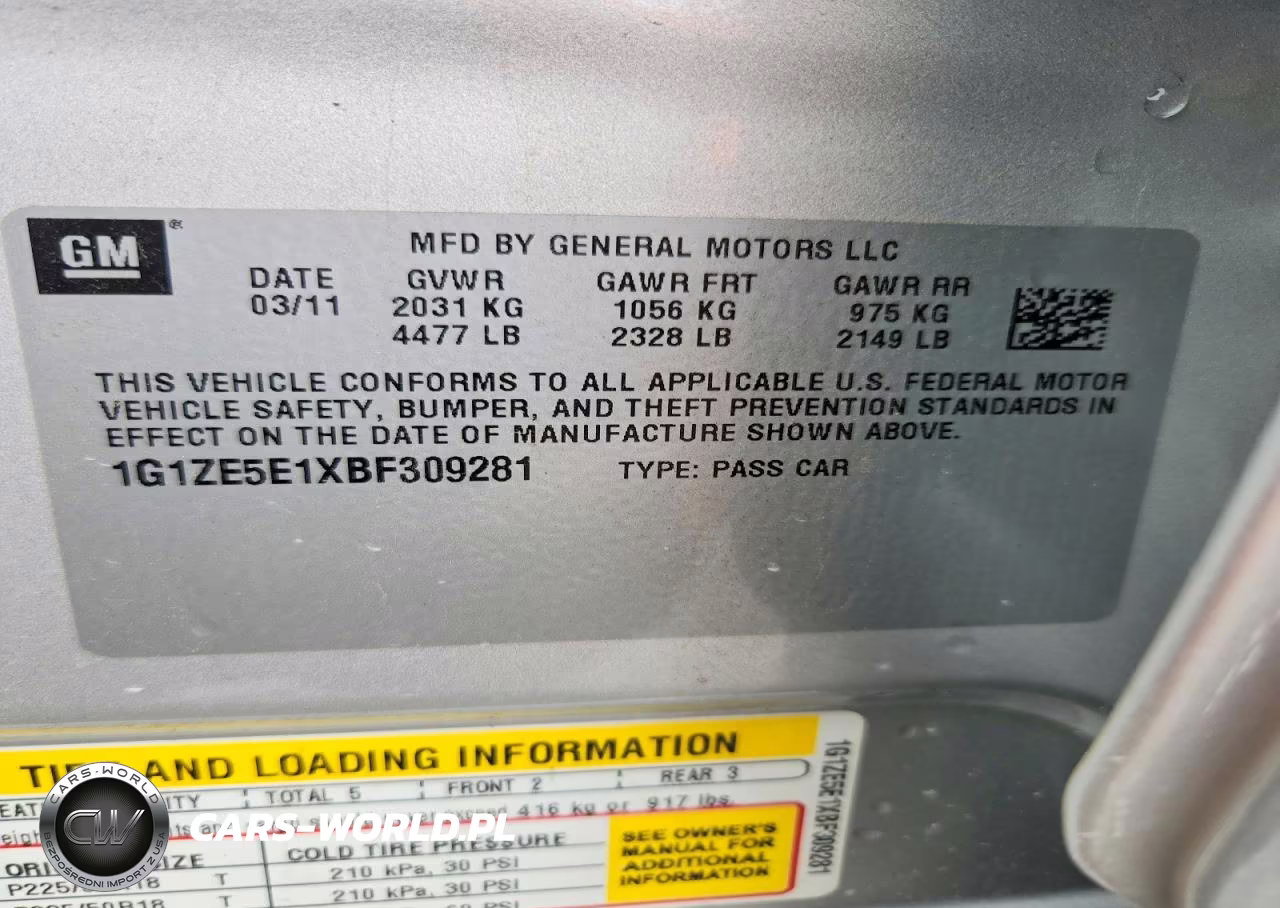2011 Chevrolet Malibu Ltz VIN:1G1ZE5E1XBF309281 - 12