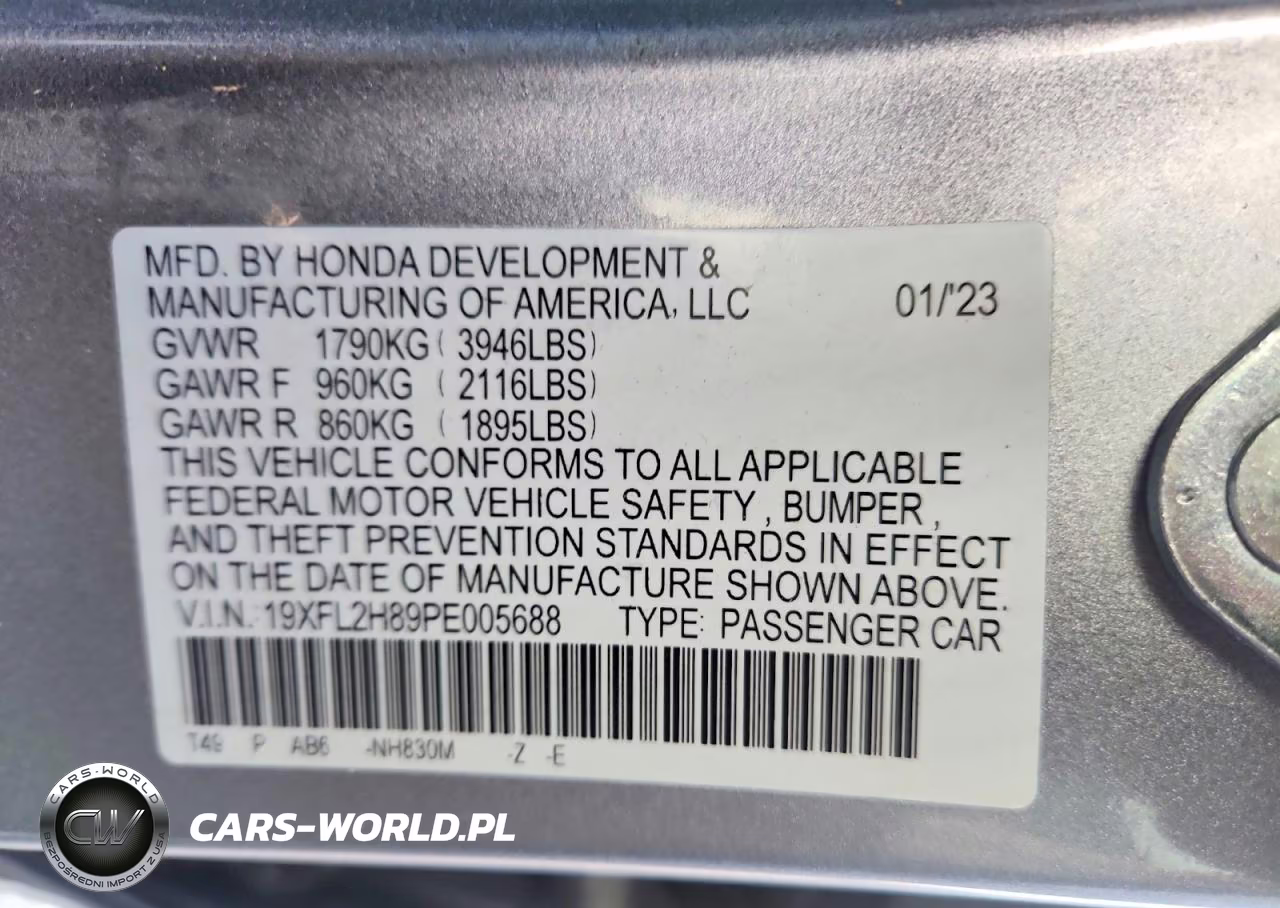 2023 Honda Civic Sport VIN:19XFL2H89PE005688 - 13