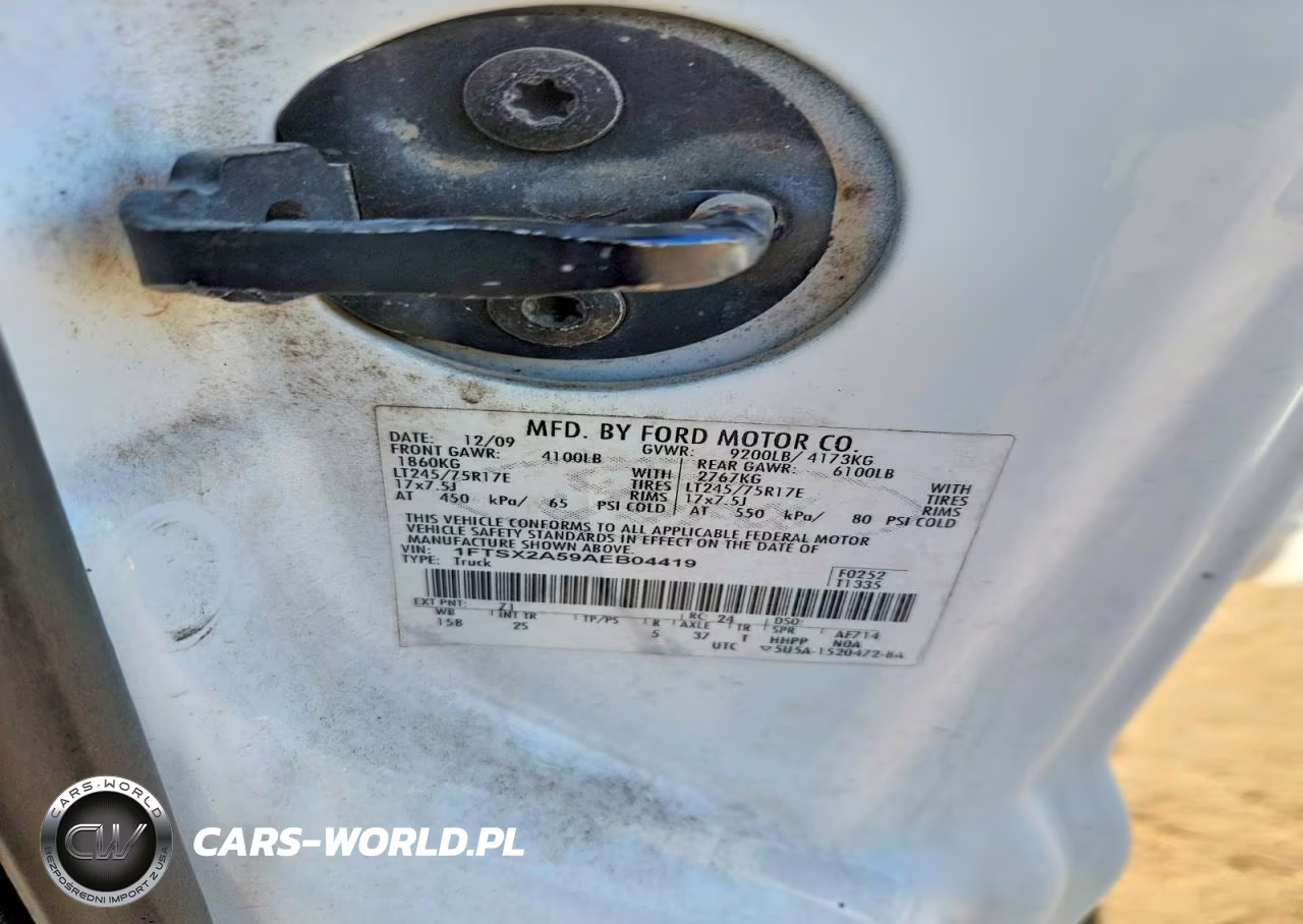 2010 Ford F250 Super Duty VIN:1FTSX2A59AEB04419 - 12