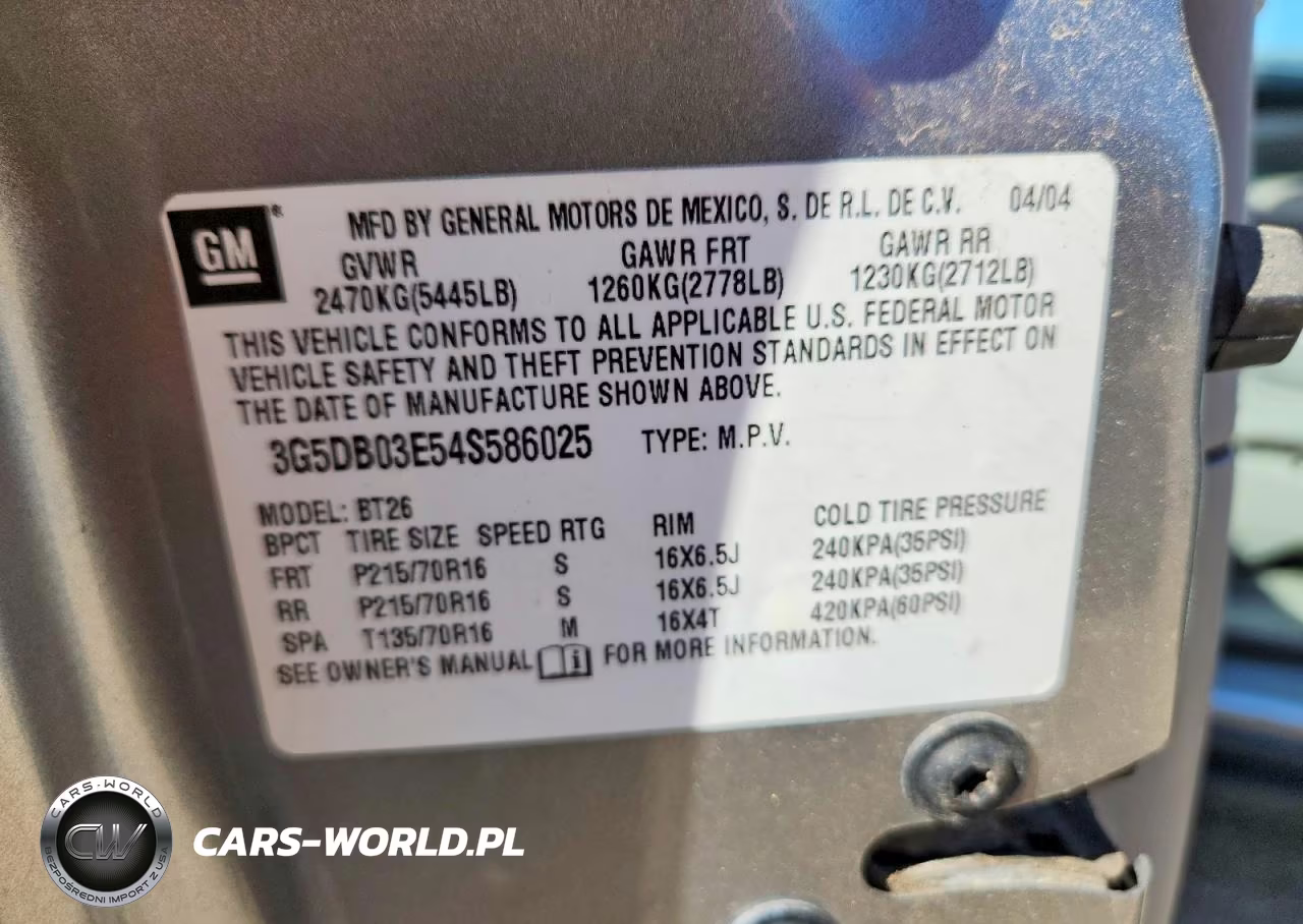 2004 Buick Rendezvous Cx VIN:3G5DB03E54S586025 - 13