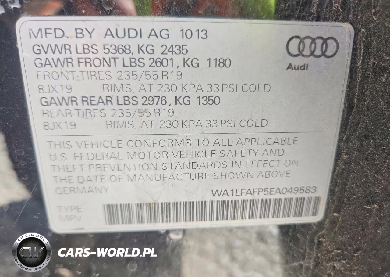 2014 Audi Q5 Premium Plus VIN:WA1LFAFP5EA09583 - 13