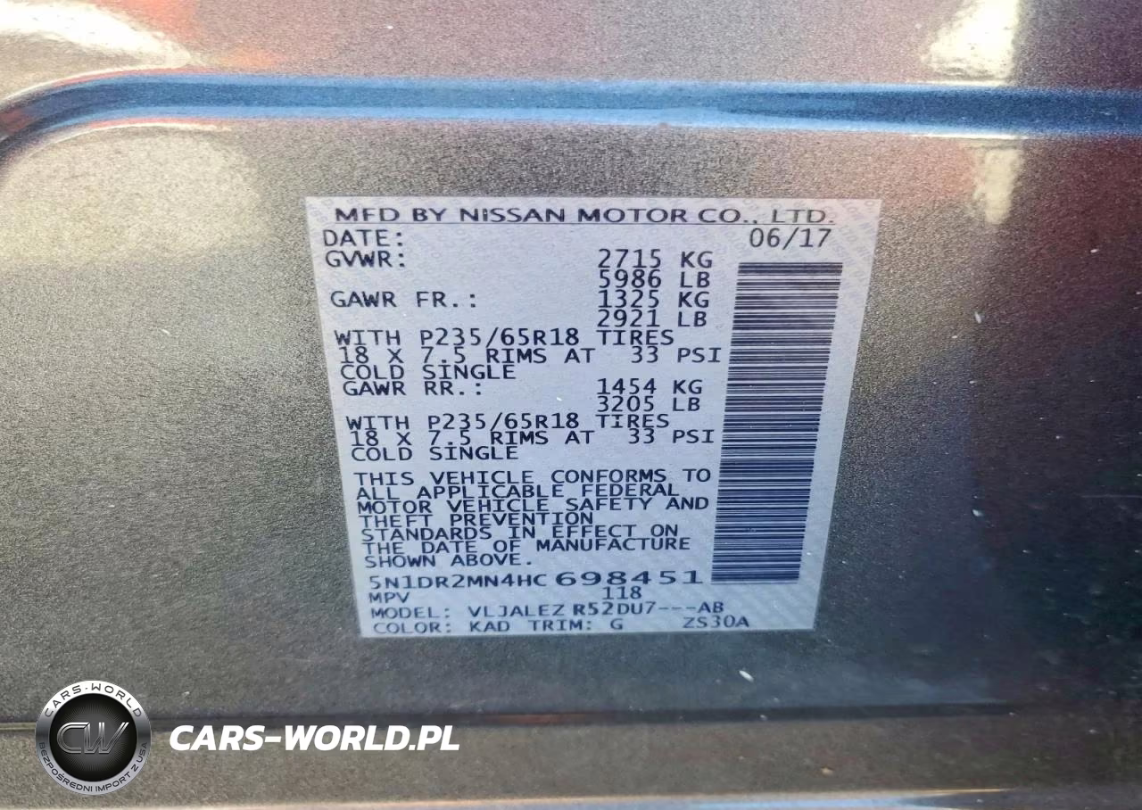 2017 Nissan Pathfinder Sv VIN:5N1DR2MN4HC698451 - 13