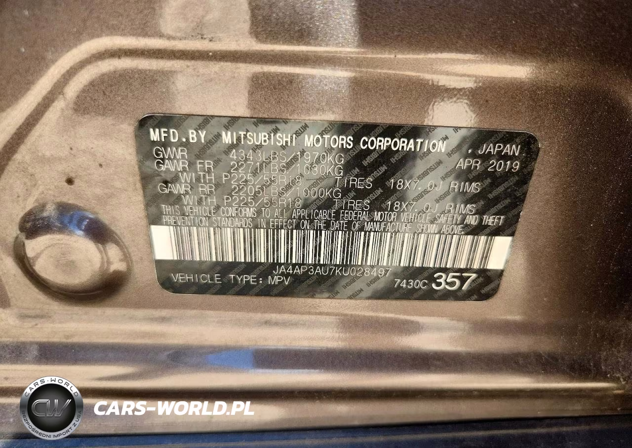 2019 Mitsubishi Outlander Sport Es VIN:JA4AP3AU7KU028497 - 13