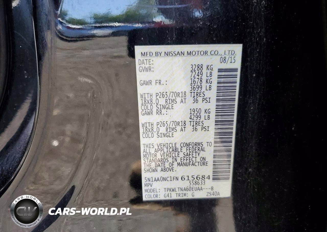 2015 Nissan Armada Sv VIN:5N1AA0NC1FN615684 - 13