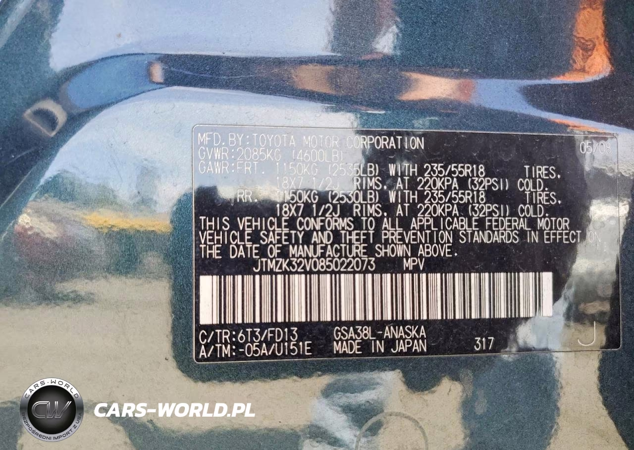 2008 Toyota Rav4 Sport VIN:JTMZK32V085022073 - 14