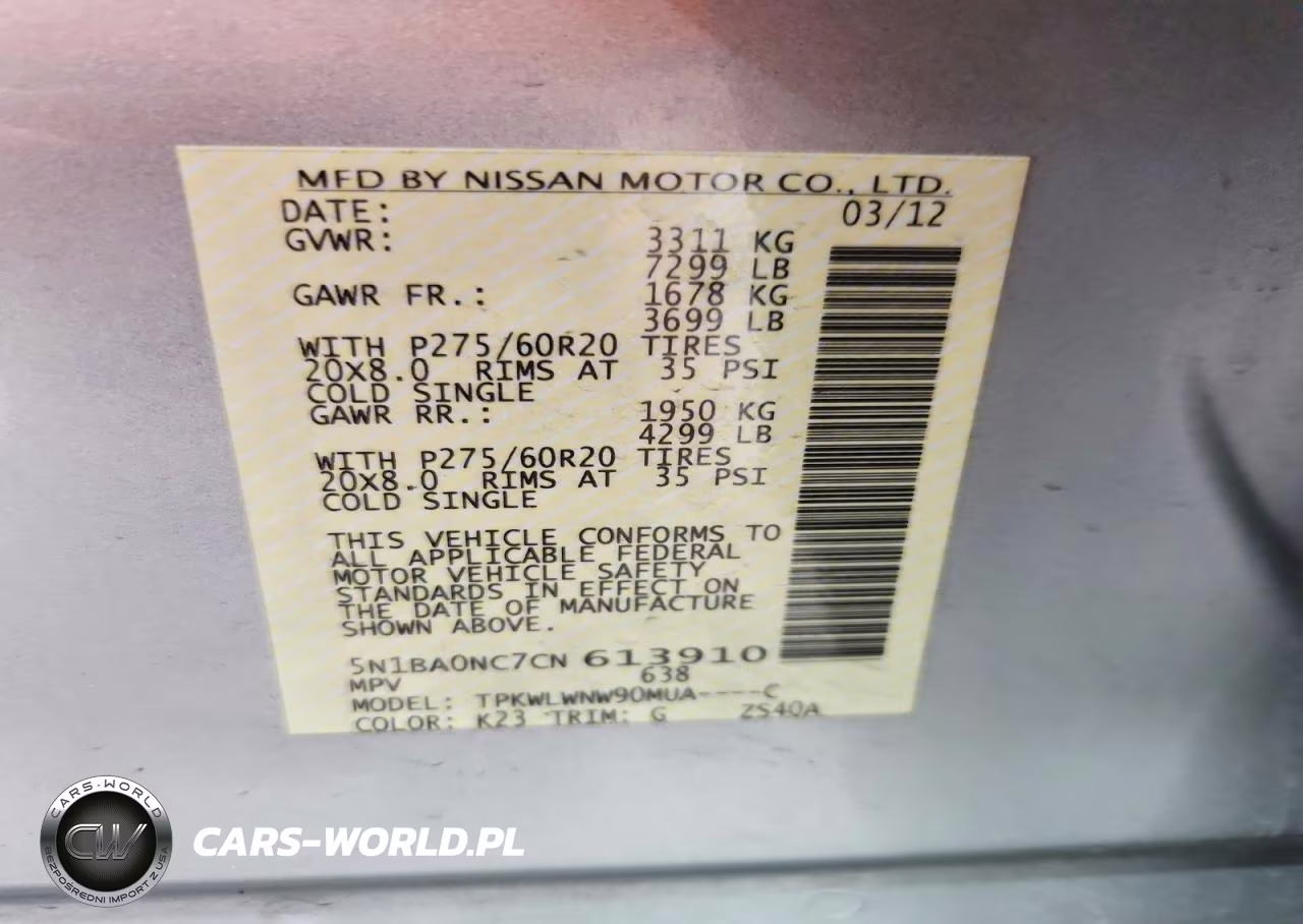 2012 Nissan Armada Sv VIN:5N1BA0NC7CN613910 - 13