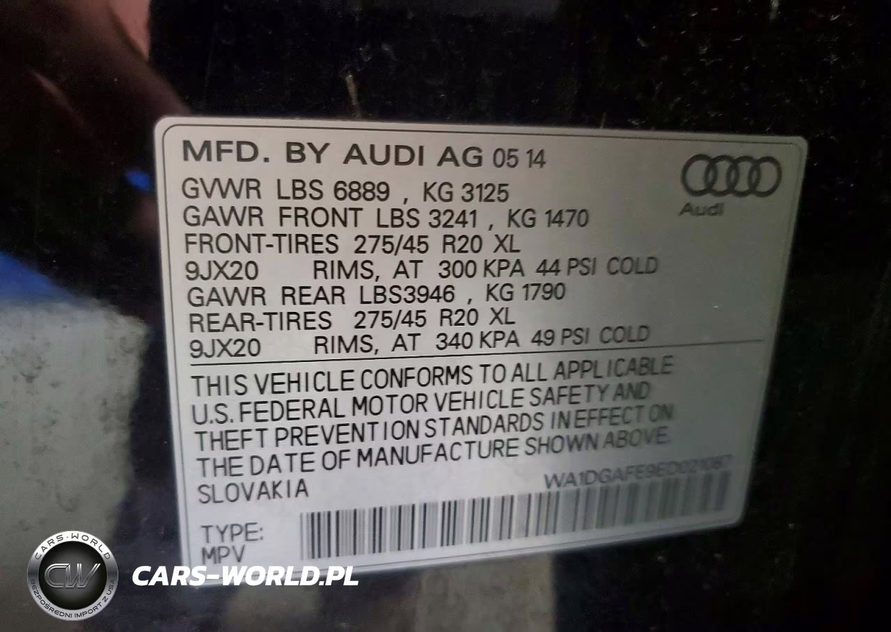 2014 Audi Q7 Prestige VIN:WA1DGAFE9ED021087 - 13