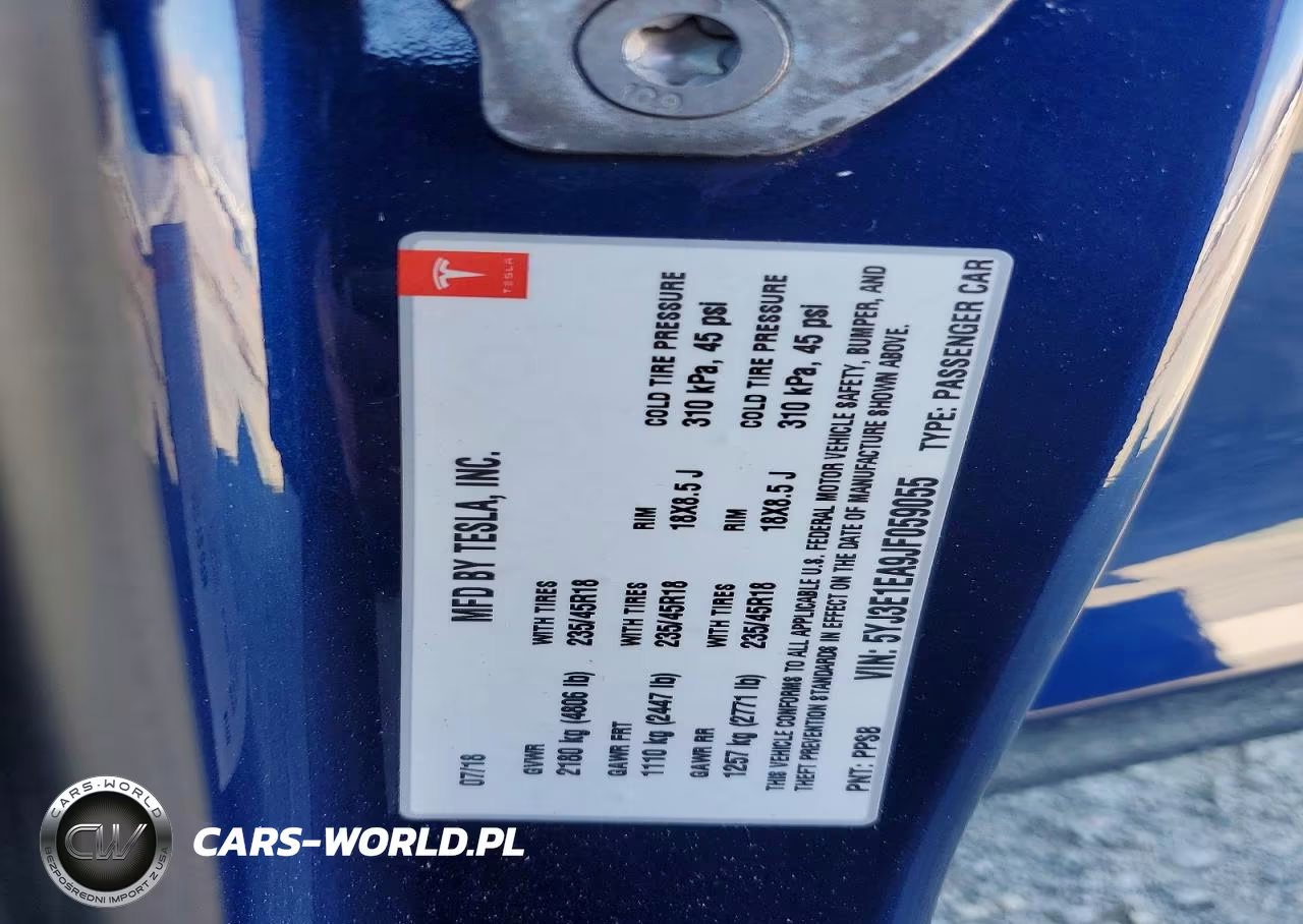 2018 Tesla Model 3 VIN:5YJ3E1EA9JF059055 - 13