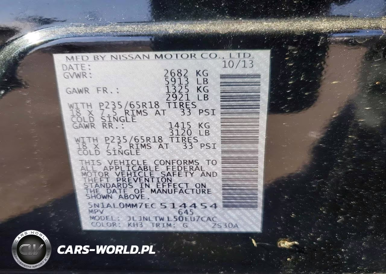 2014 Infiniti Qx60 Base VIN:5N1AL0MM7EC514454 - 13