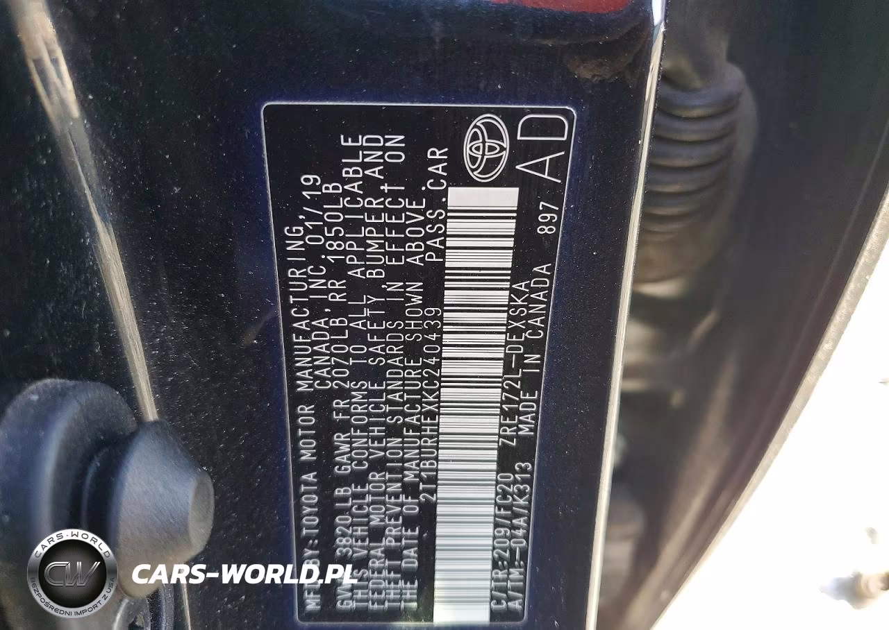 2019 Toyota Corolla Se VIN:2T1BURHEXKC240439 - 13