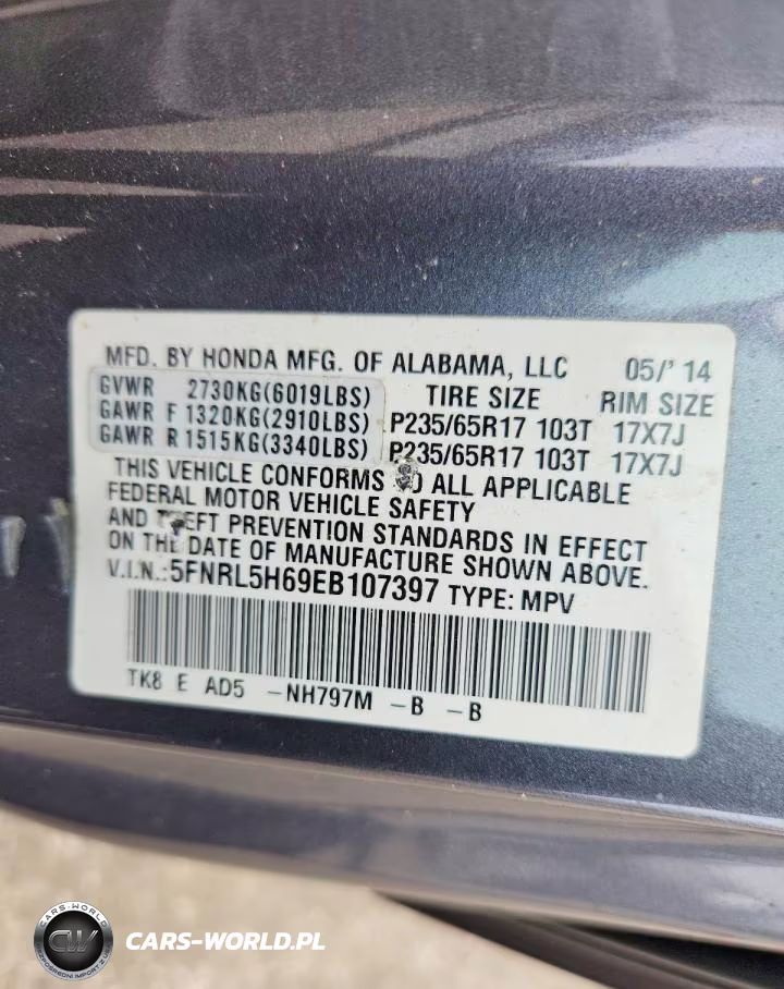 2014 Honda Odyssey Exl VIN:5FNRL5H69EB107397 - 13