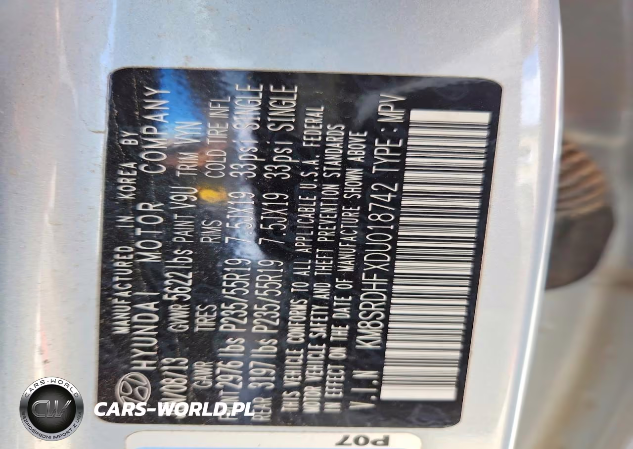 2013 Hyundai Santa Fe Limited VIN:KM8SRDHFXDU018742 - 13