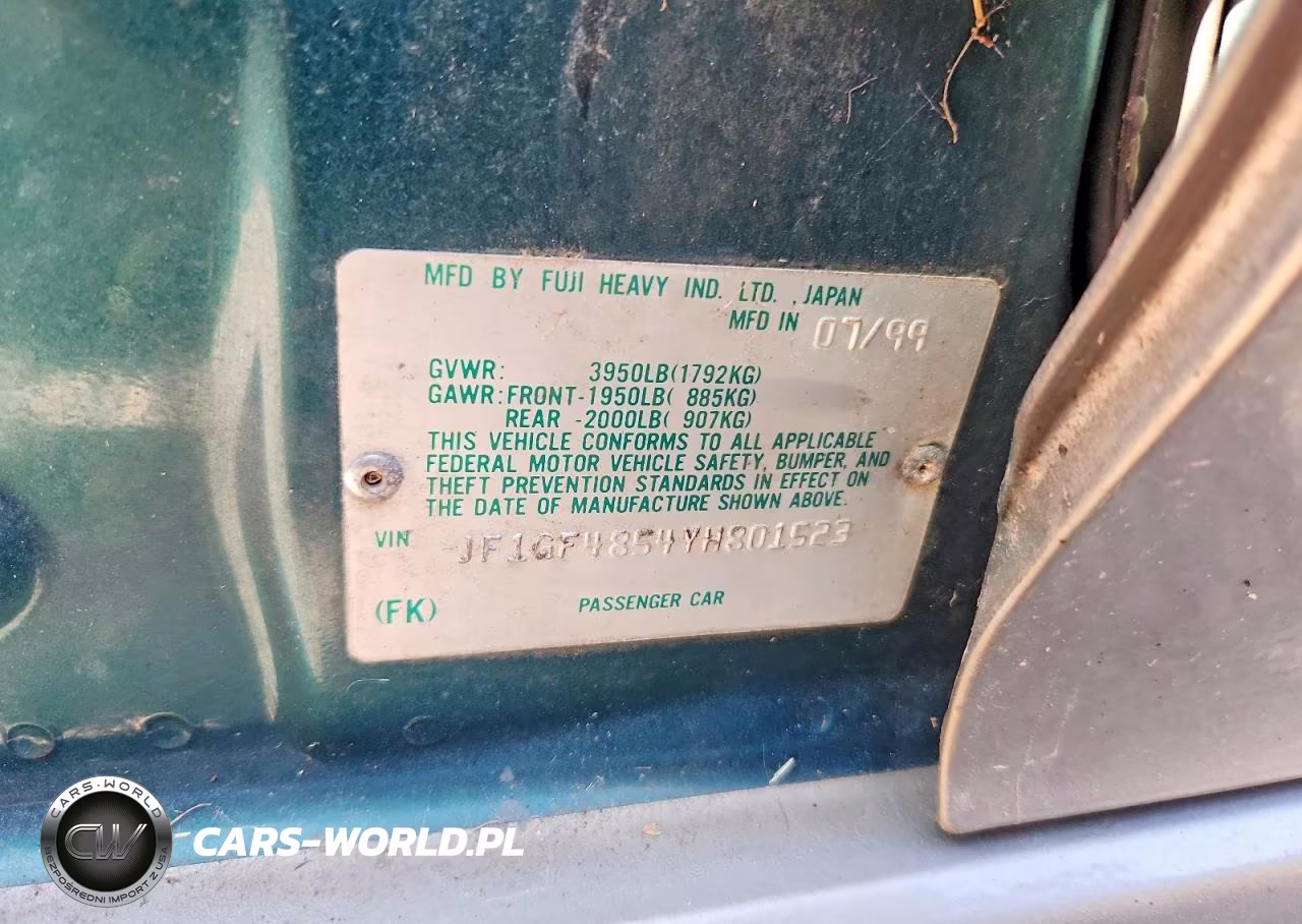 2000 Subaru Impreza Outback Sport VIN:JF1GF4854YH801523 - 12