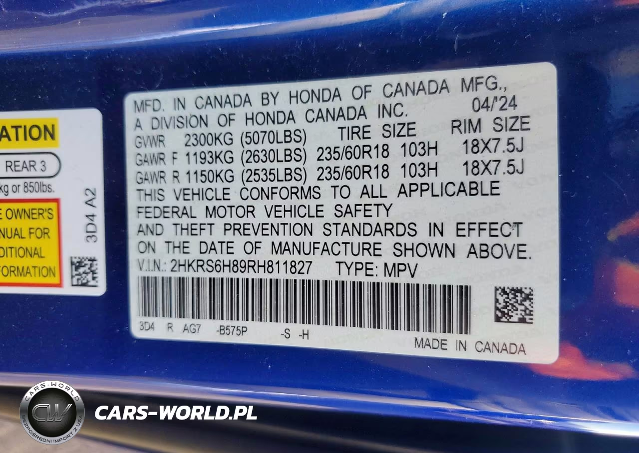 2024 Honda Cr-V Sport-L VIN:2HKRS6H89RH811827 - 13