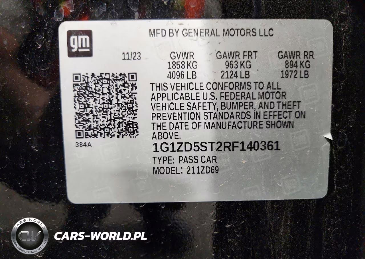 2024 Chevrolet Malibu Lt VIN:1G1ZD5ST2RF140361 - 12