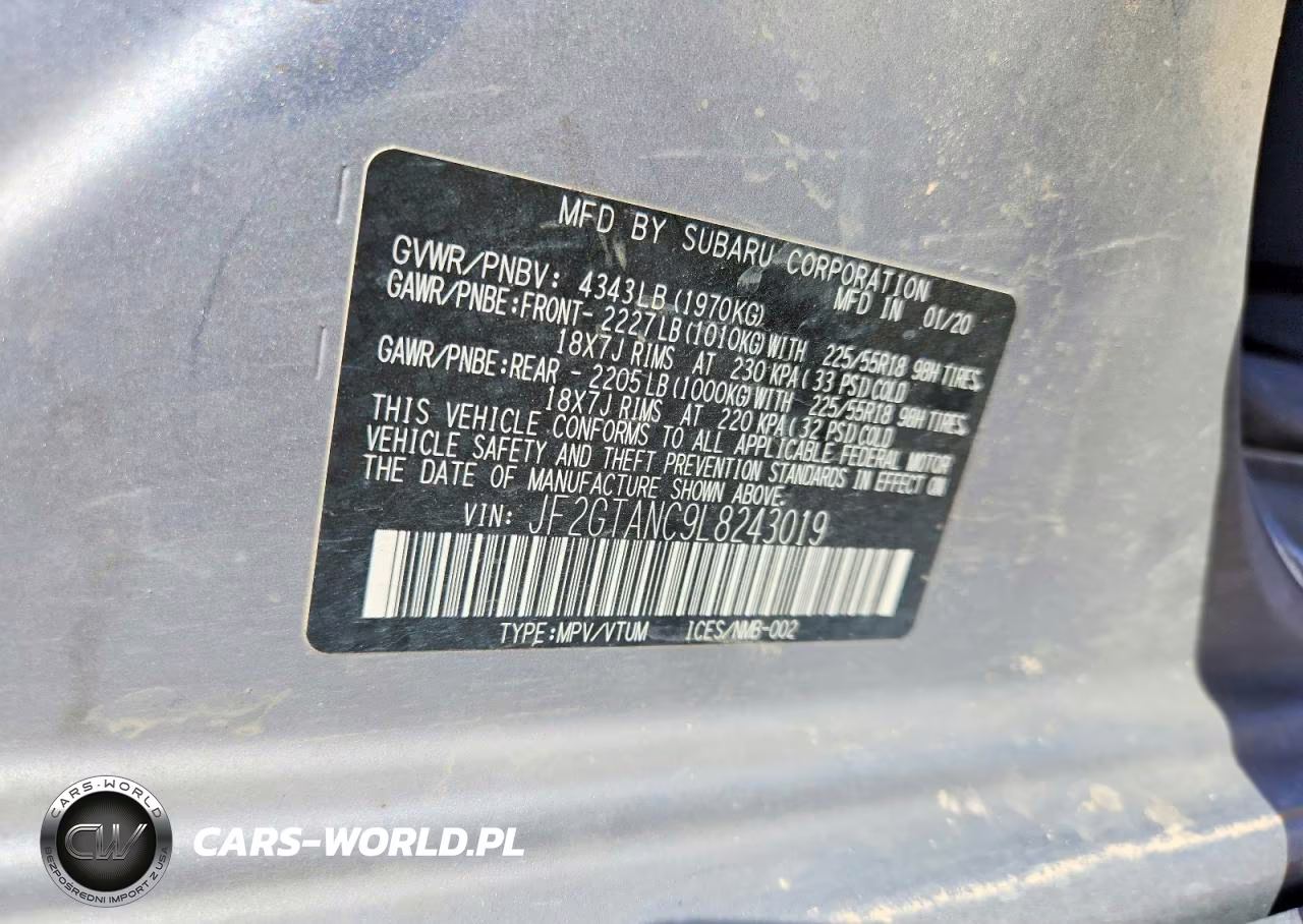 2020 Subaru Crosstrek Limited VIN:JF2GTANC9L8243019 - 12