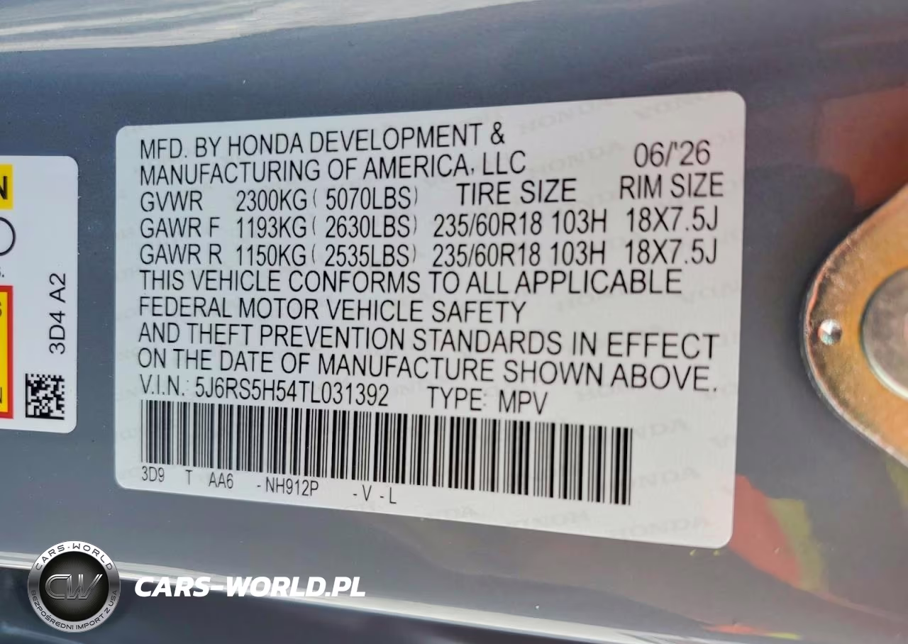 2026 Honda Cr-V Sport VIN:5J6RS5H54TL031392 - 13