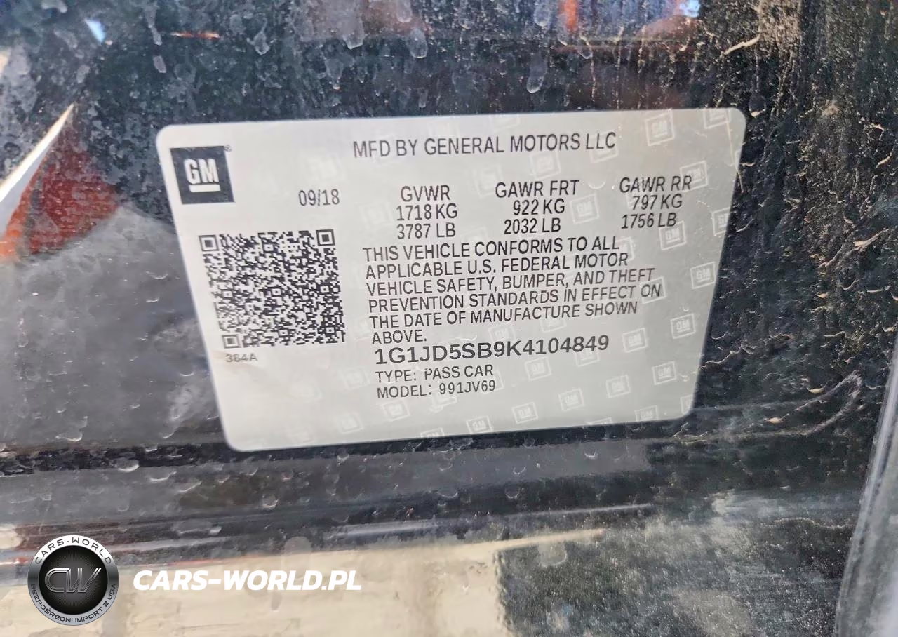 2019 Chevrolet Sonic Lt VIN:1G1JD5SB9K4104849 - 12