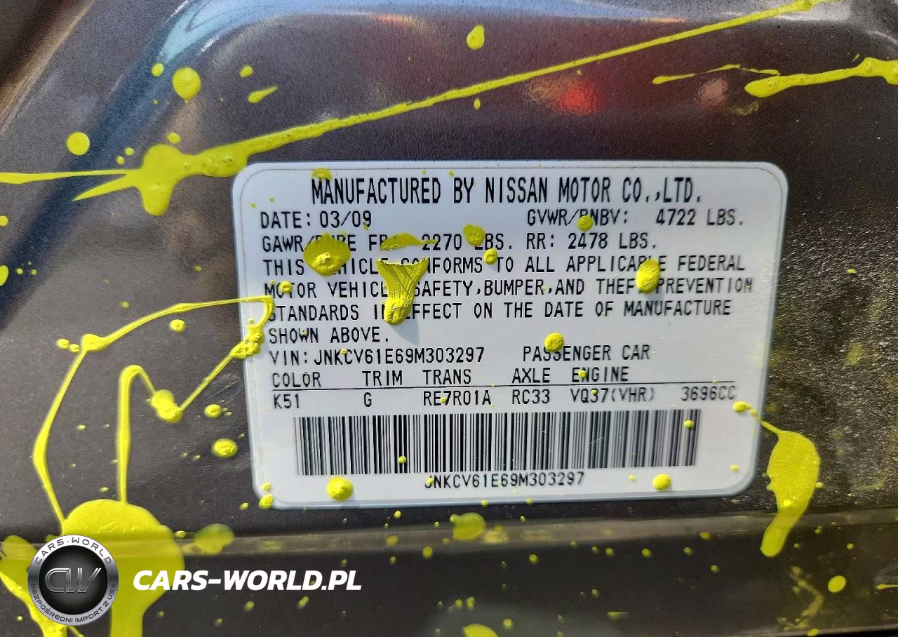 2009 Infiniti G37 Sedan Base VIN:JNKCV61E69M303297 - 12