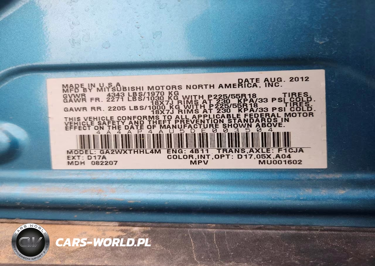 2013 Mitsubishi Outlander Sport Se VIN:4A4AP4AU5DE003504 - 13