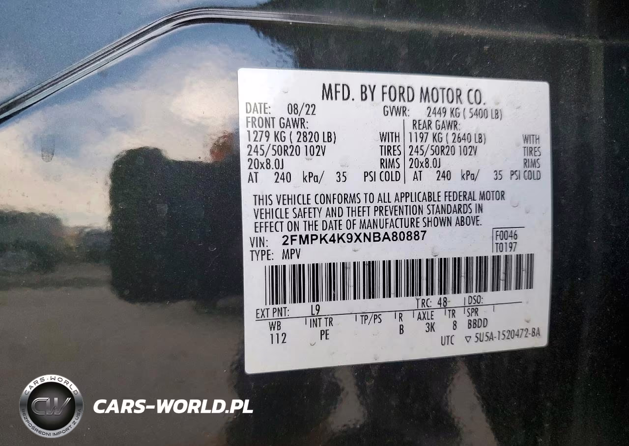 2022 Ford Edge Titanium VIN:2FMPK4K9XNBA80887 - 13