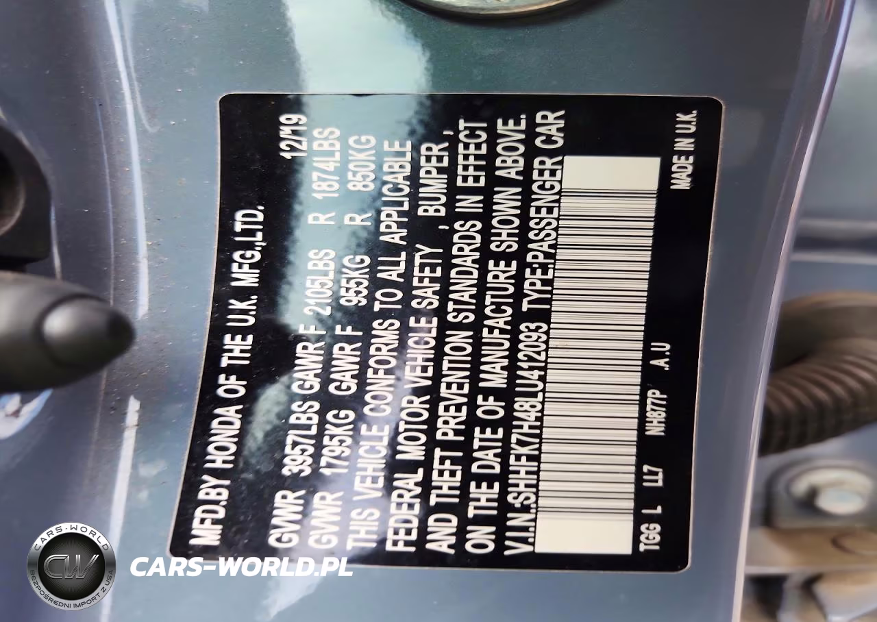 2020 Honda Civic Sport VIN:SHHFK7H48LU412093 - 13