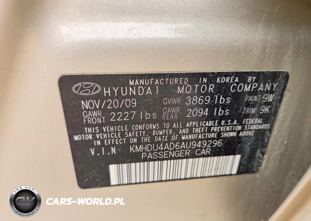 2010 Hyundai Elantra Gls VIN:KMHDU4AD6AU949296 - 12