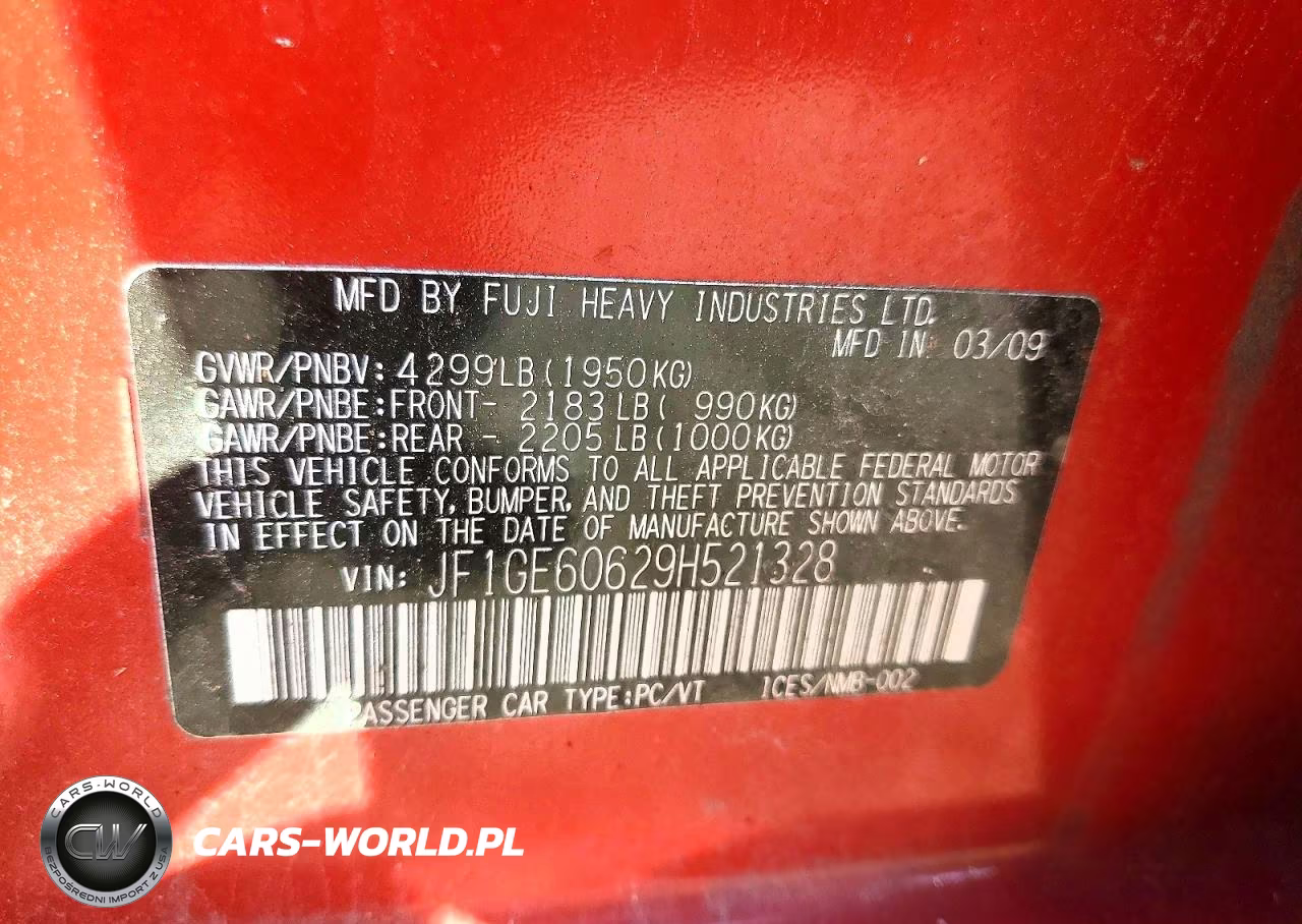 2009 Subaru Impreza 2.5I Premium VIN:JF1GE60629H521328 - 12