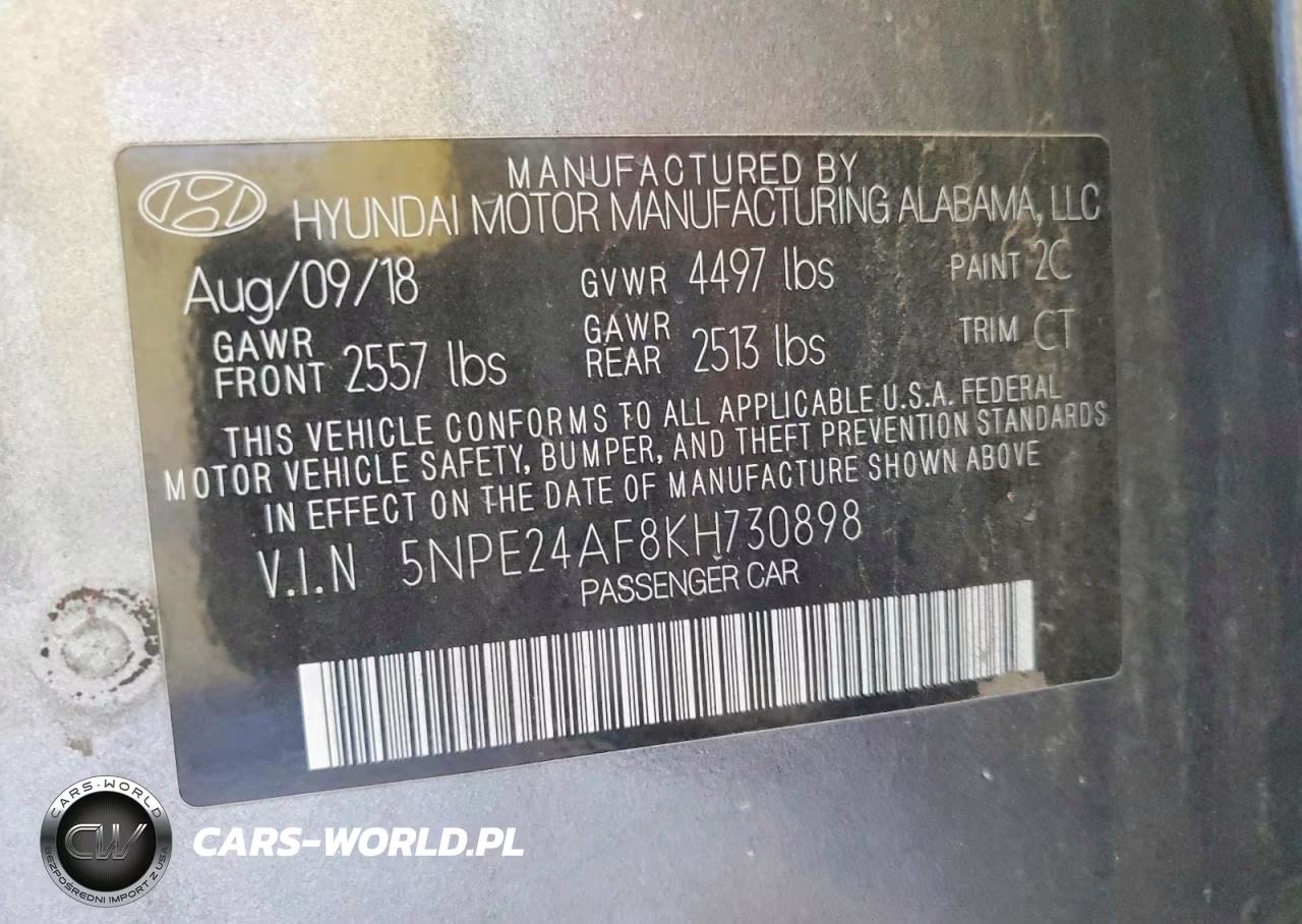 2019 Hyundai Sonata Se VIN:5NPE24AF8KH730898 - 12
