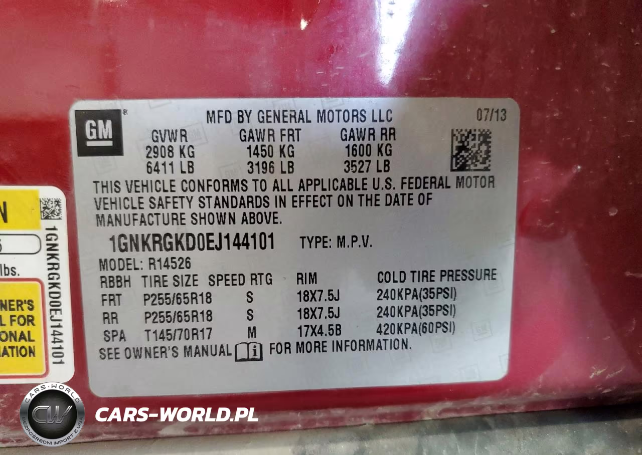 2014 Chevrolet Traverse Lt VIN:1GNKRGKD0EJ144101 - 13