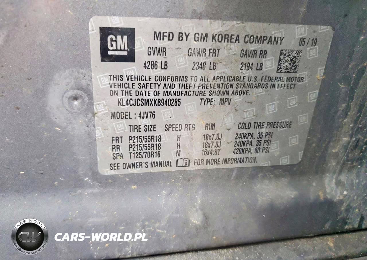 2019 BUICK ENCORE FWD ESSENCE VIN:KL4CJCSMXKB940285 - 13