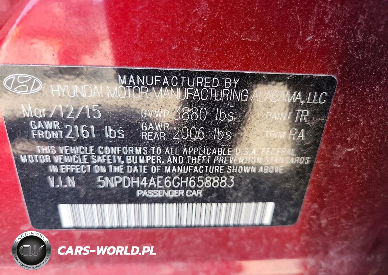2016 Hyundai Elantra Se VIN:5NPDH4AE6GH658883 - 13