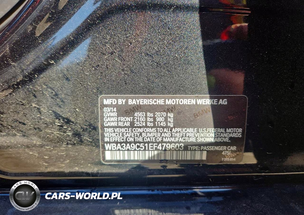 2014 BMW 335 I VIN:WBA3A9C51EF479603 - 12