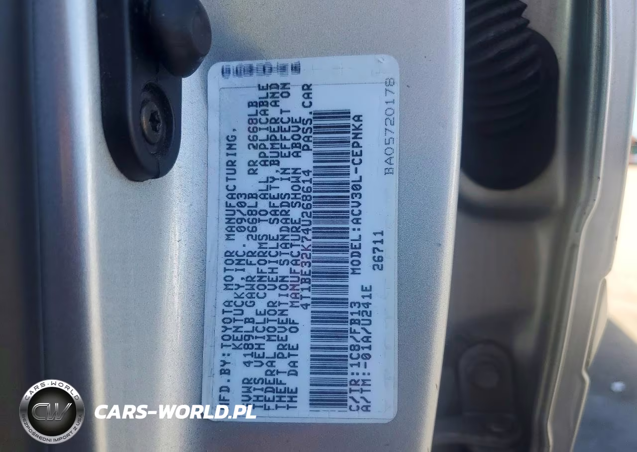 2004 Toyota Camry Le VIN:4T1BE32K74U268614 - 12
