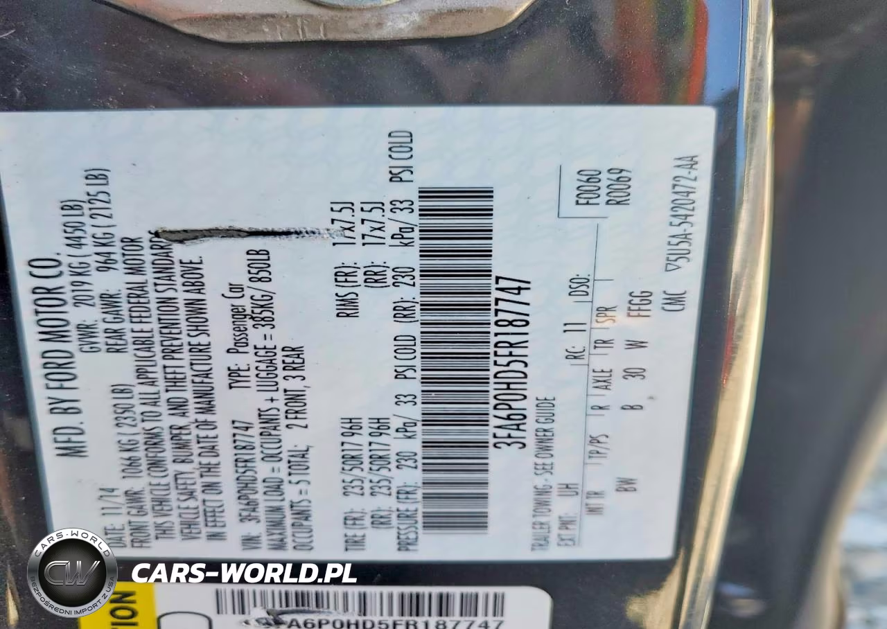 2015 Ford Fusion Se VIN:3FA6P0HD5FR187747 - 13
