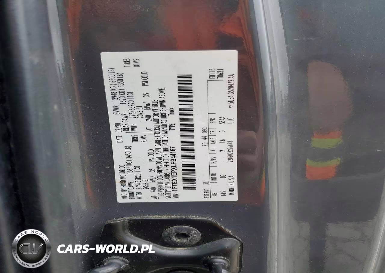 2020 Ford F150 Super Cab VIN:1FTEX1EPXLFB44167 - 12