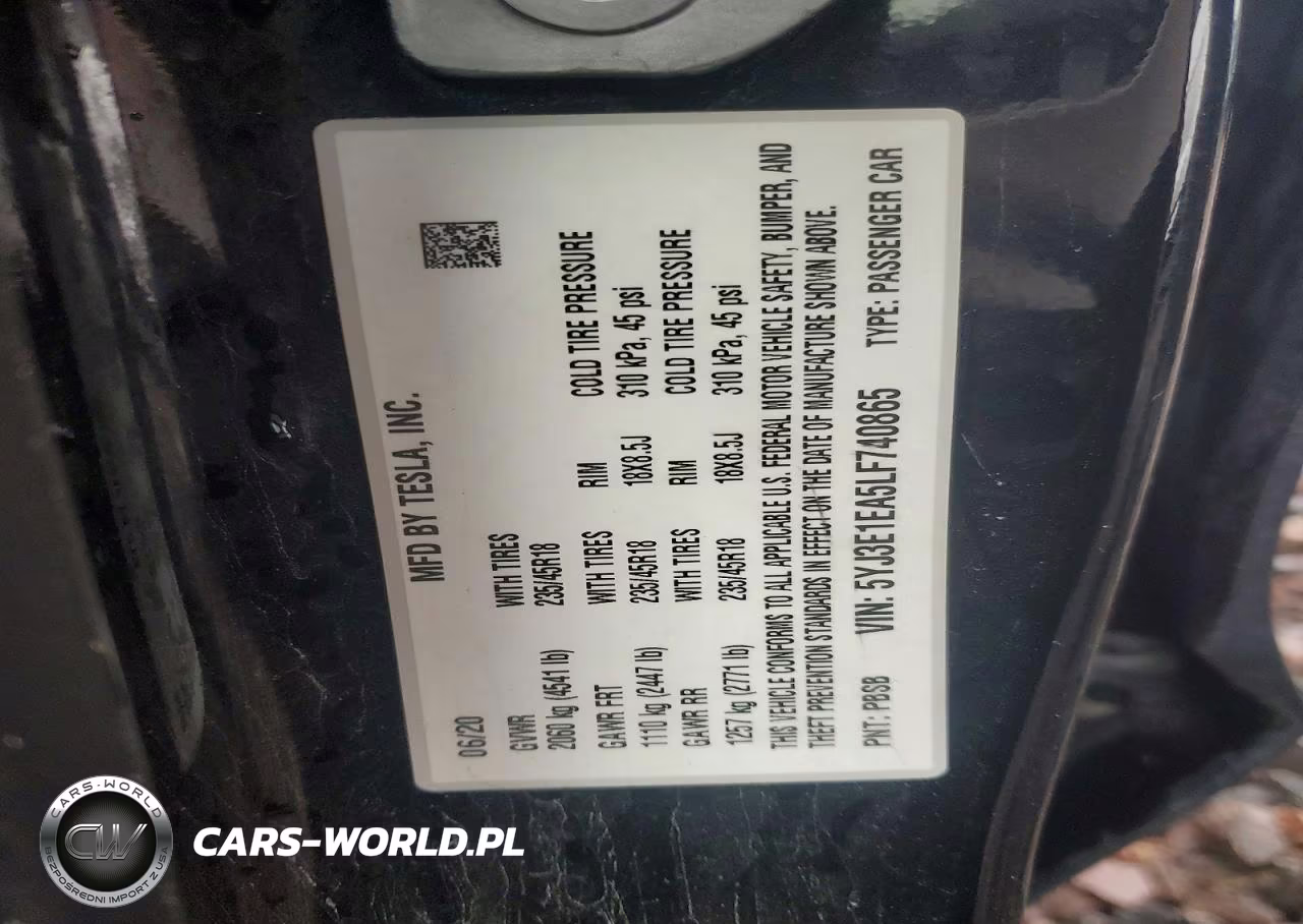 2020 Tesla Model 3 VIN:5YJ3E1EA5LF740865 - 12